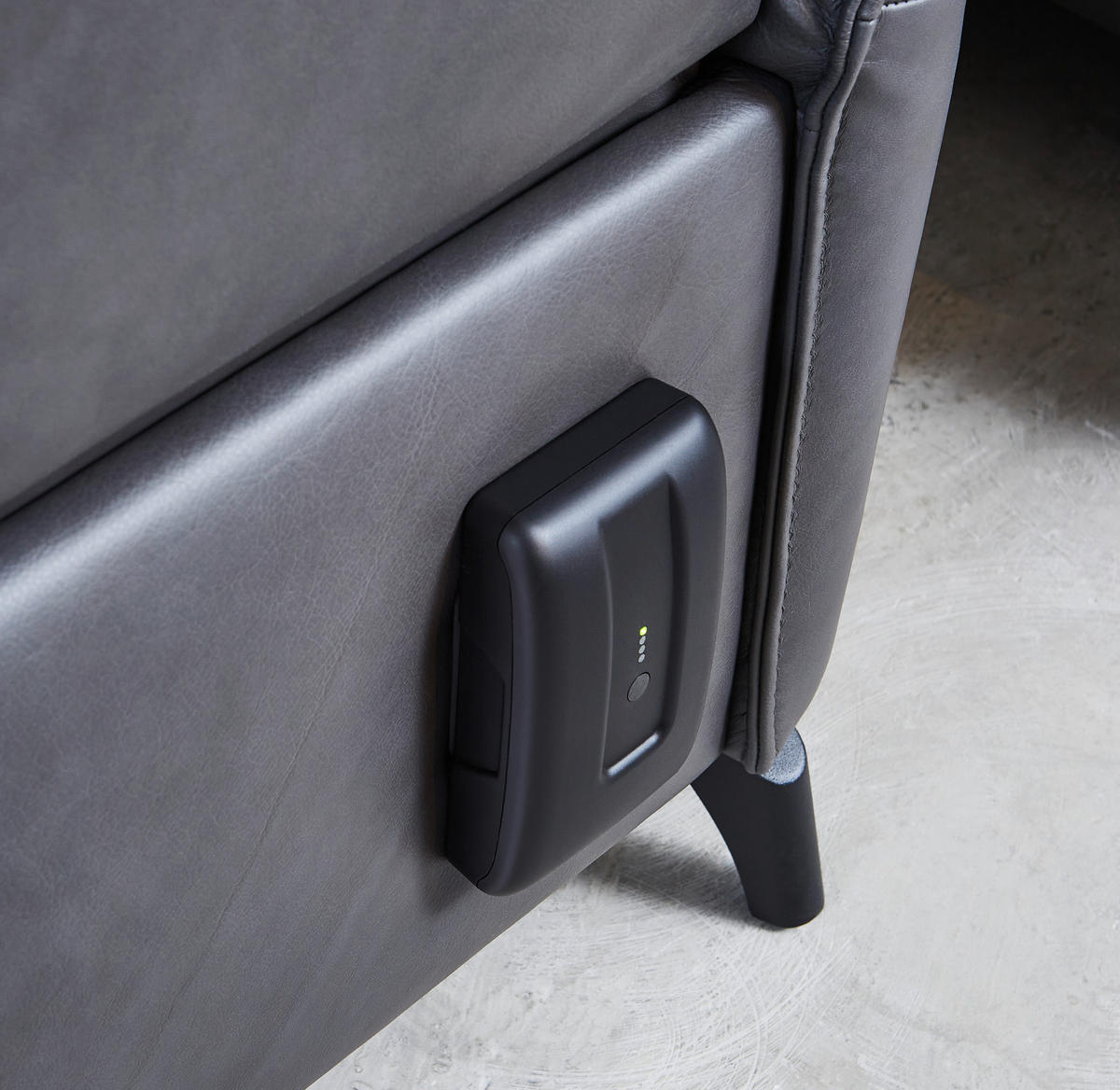 2,5-SITZER Echtleder Dunkelgrau  - Dunkelgrau/Anthrazit, Design, Leder/Metall (194/92/95cm) - Himolla