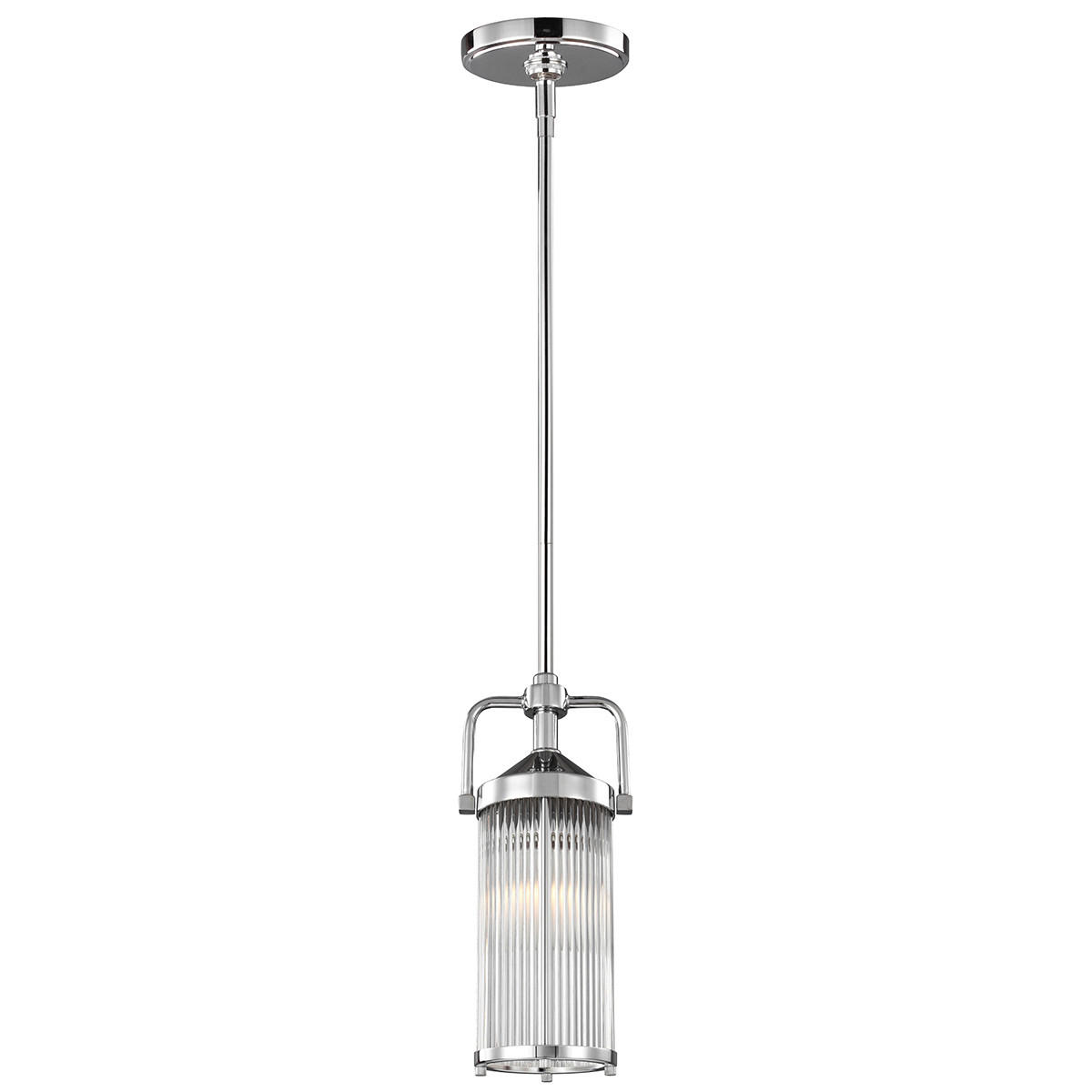 ZÁVESNÉ SVIETIDLO, 13.3/11/41.5 cm  - chrómová, Konventionell, kov/sklo (13.3/11/41.5cm) - Elstead Lighting