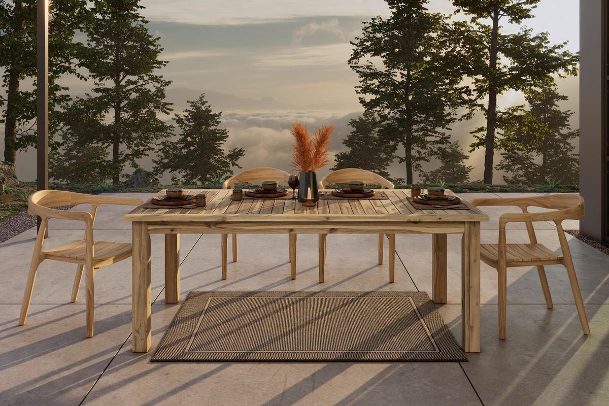 GARTENTISCH 200/100/76 cm  - Akaziefarben, Basics, Holz (200/100/76cm) - Ambia Garden