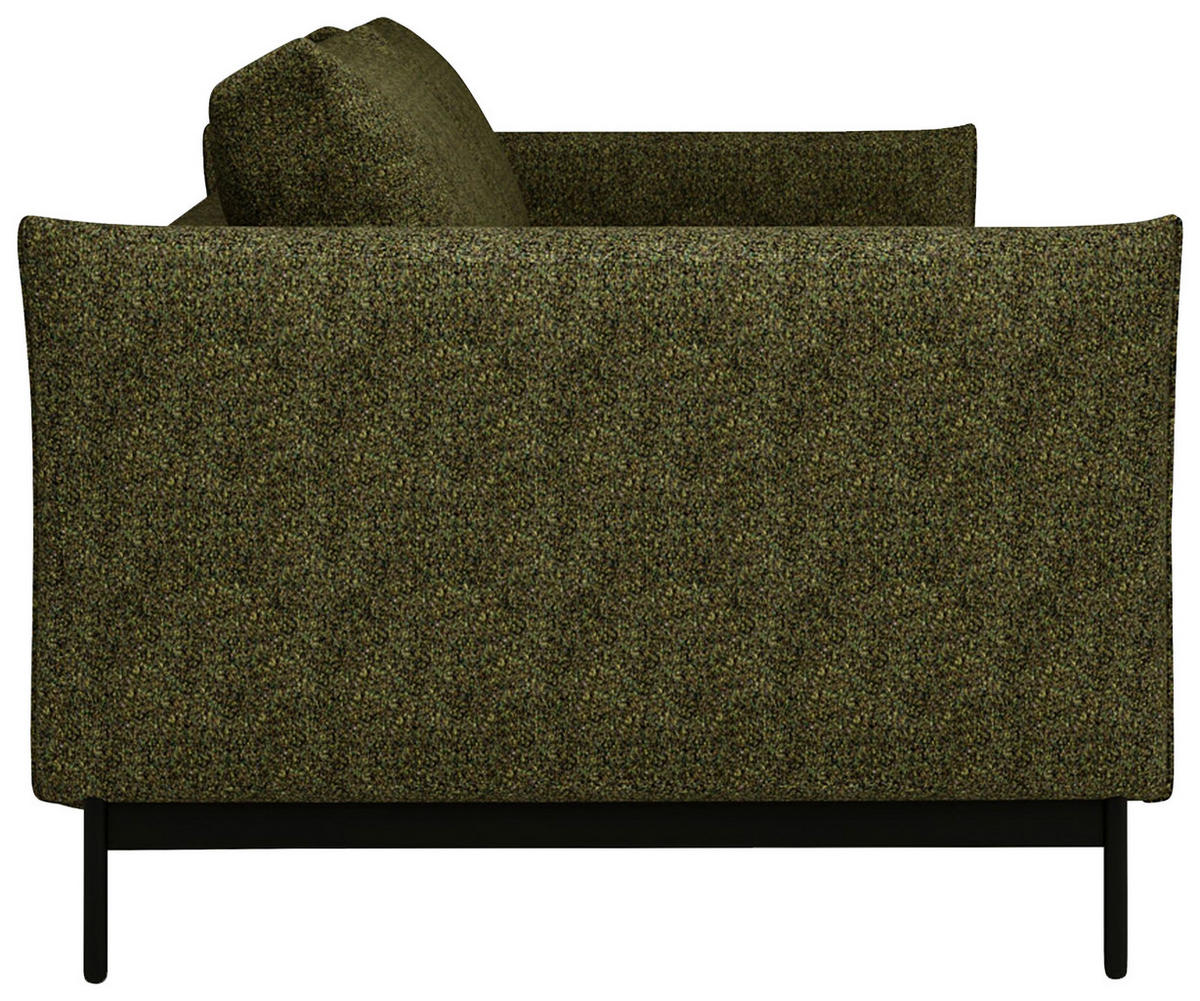 SOFA in Chenille Grün  - Schwarz/Grün, Design, Textil/Metall (223/96/95cm) - Livetastic