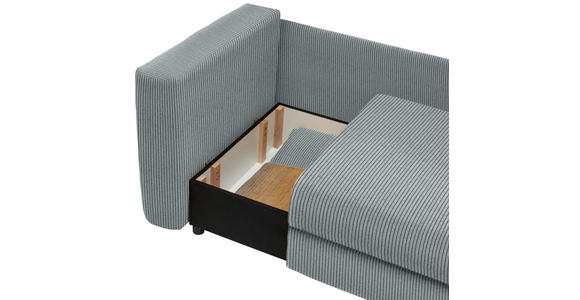 RÉCAMIERE in Cord Blaugrau - Blaugrau/Schwarz, Design, Kunststoff/Textil (171/88/93cm) - Cantus