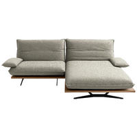 ECKSOFA  in Chenille, Flachgewebe Greige, Wildeiche  284/161 cm  - Wildeiche/Greige, Design, Holz/Textil (284/161cm) - Koinor