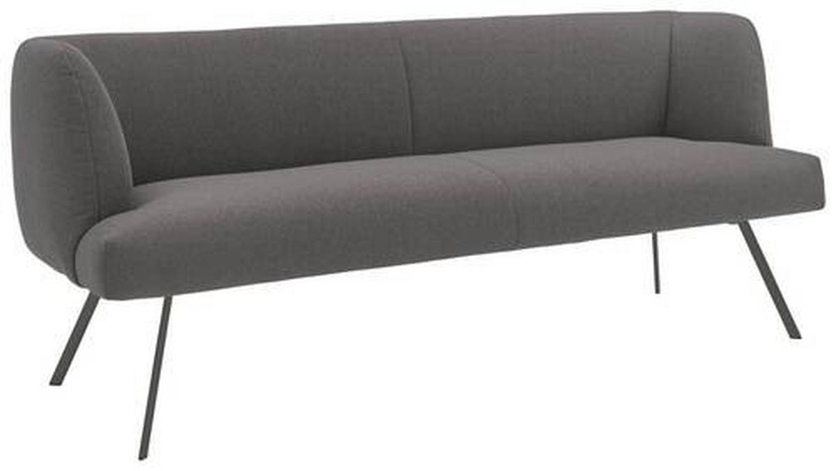 SITZBANK 200/87/64 cm Webstoff Anthrazit, Hellgrau  - Anthrazit/Hellgrau, Design, Textil/Metall (200/87/64cm) - Venjakob