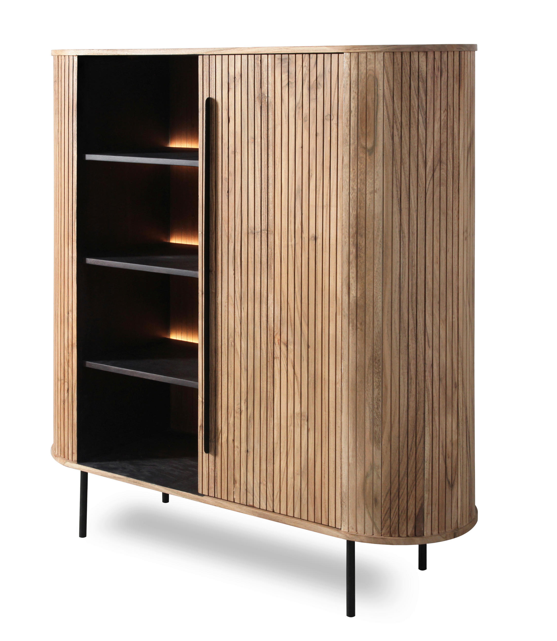 Highboard Kunja Akazie Massiv, B: 118 Cm