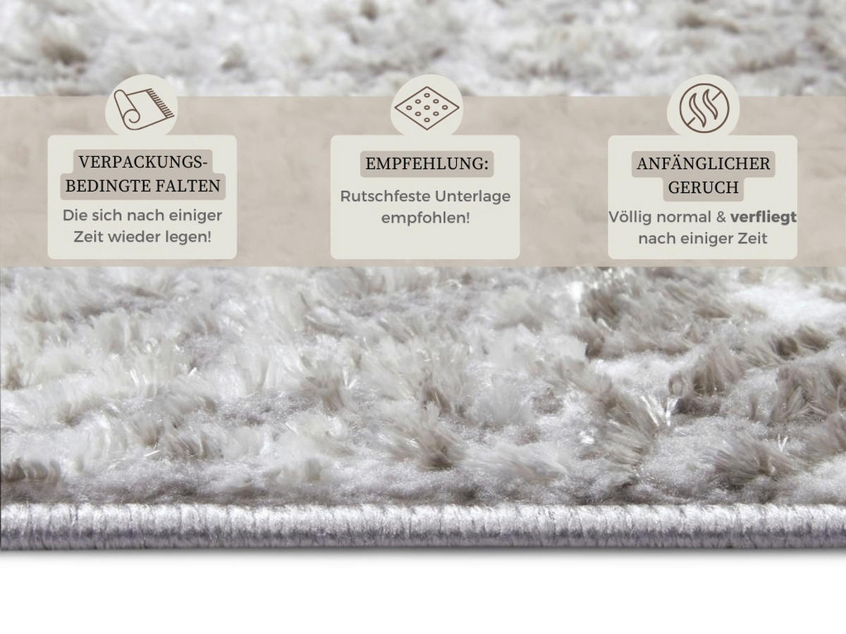 VINTAGE-TEPPICH 200/280 cm Shine Grau, Beige  - Beige/Grau, Design, Kunststoff (200/280cm)