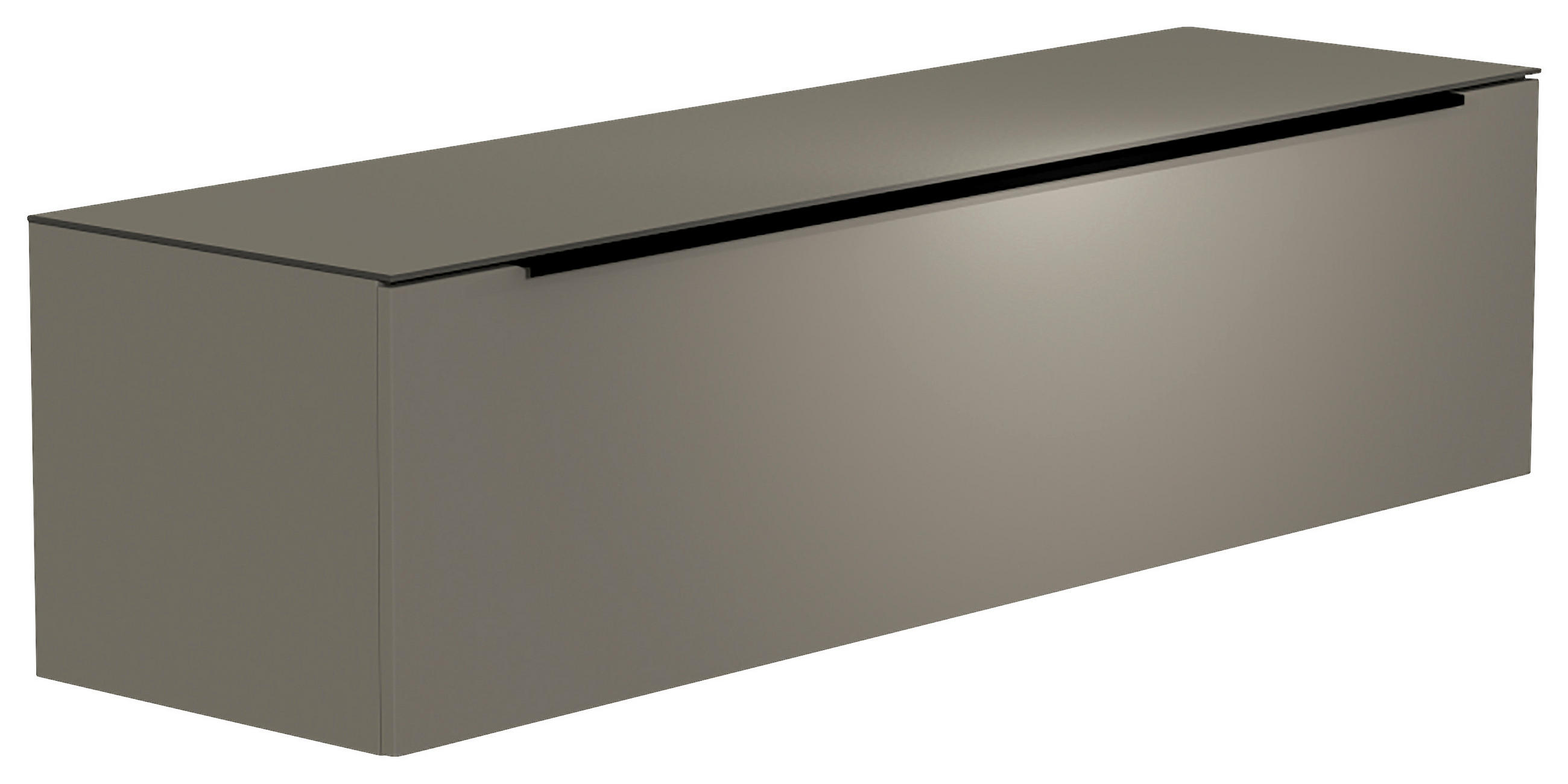 LOWBOARD  160/41/45 cm  Beimöbel erhältlich, hängend, Abdeckplatte aus Glas  - Schwarz/Grau, Design, Glas/Holzwerkstoff (160/41/45cm) - Moderano