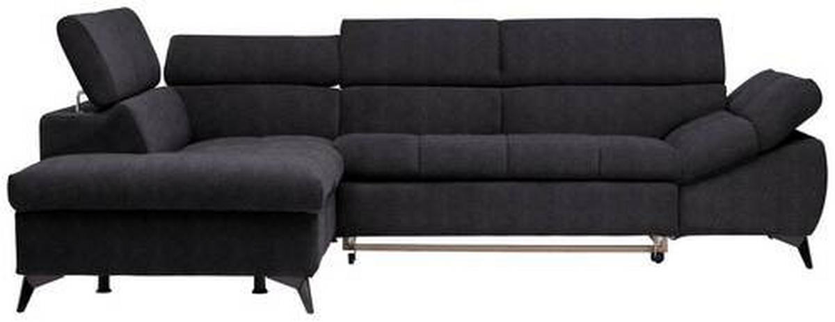 ECKSOFA in Mikrofaser Schwarz  210/279 cm  - Schwarz, Design, Kunststoff/Textil (210/279cm) - Stylife