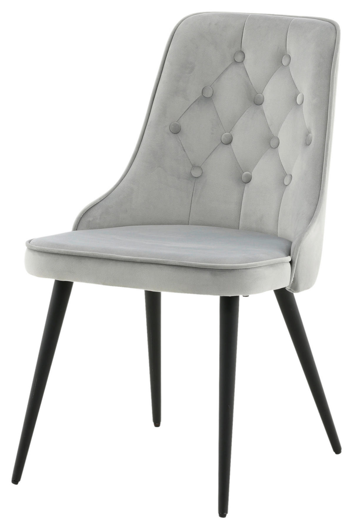 STOLSET 2 styck stål sammet  - ljusgrå/svart, Design, metall/textil (50/88,5/66cm) - Livetastic
