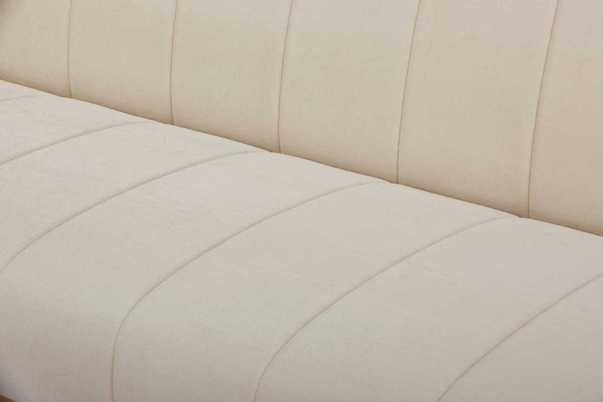 SCHLAFSOFA  in Velours Creme  - Creme/Schwarz, MODERN, Holz/Textil (181/82/83cm) - MID.YOU