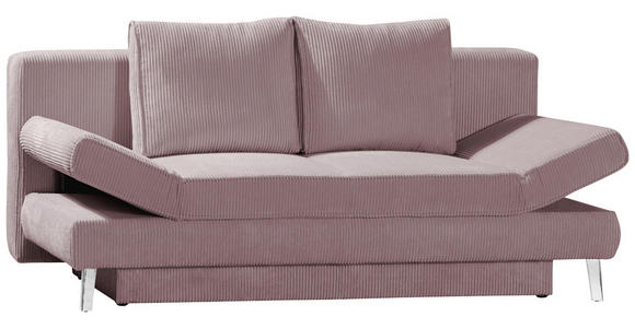 SCHLAFSOFA in Cord Rosa  - Chromfarben/Rosa, Design, Textil/Metall (200/85/90cm) - Xora