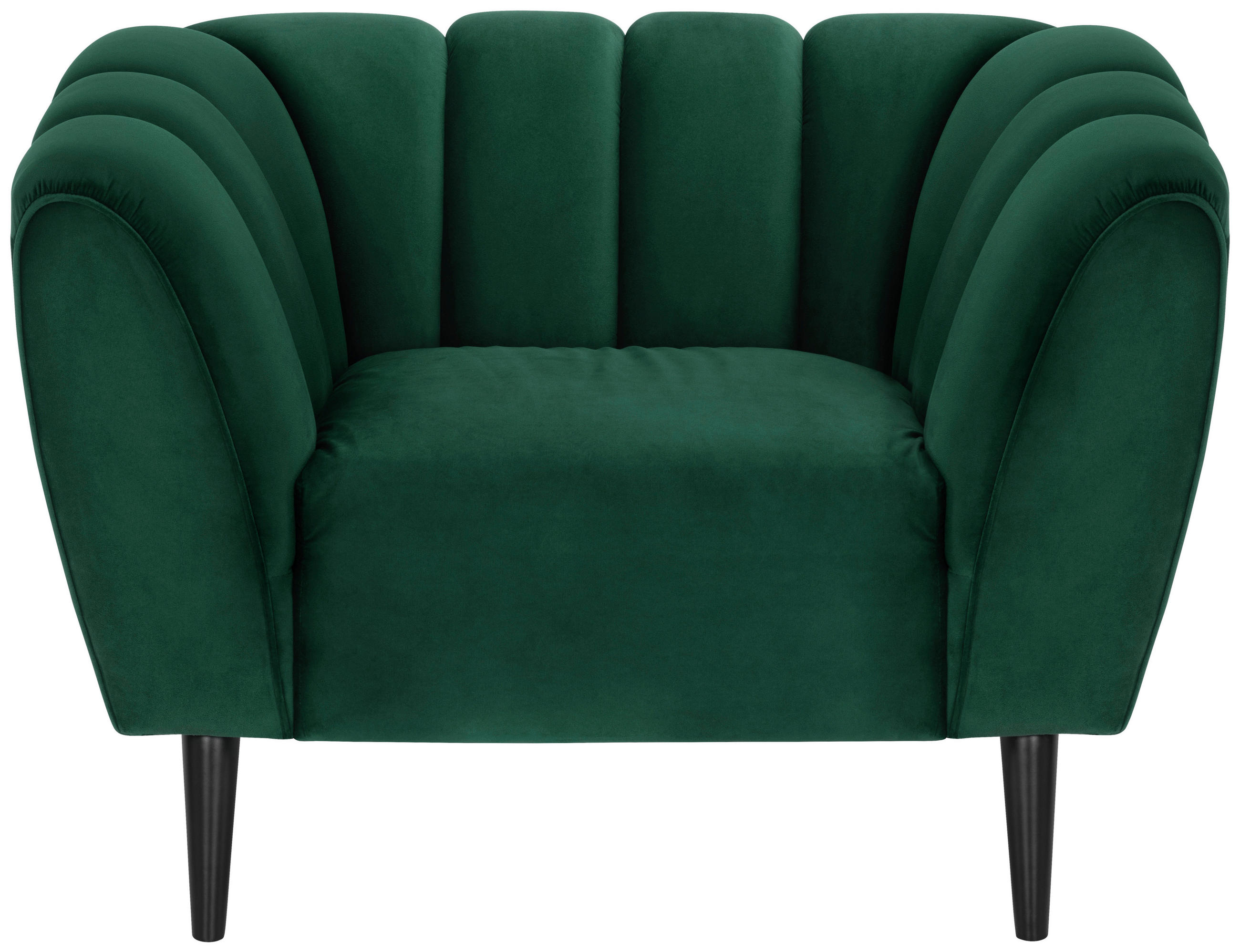 COCKTAILSESSEL Samt Grün    - Schwarz/Grün, MODERN, Holz/Textil (116/78,5/87cm) - P & B