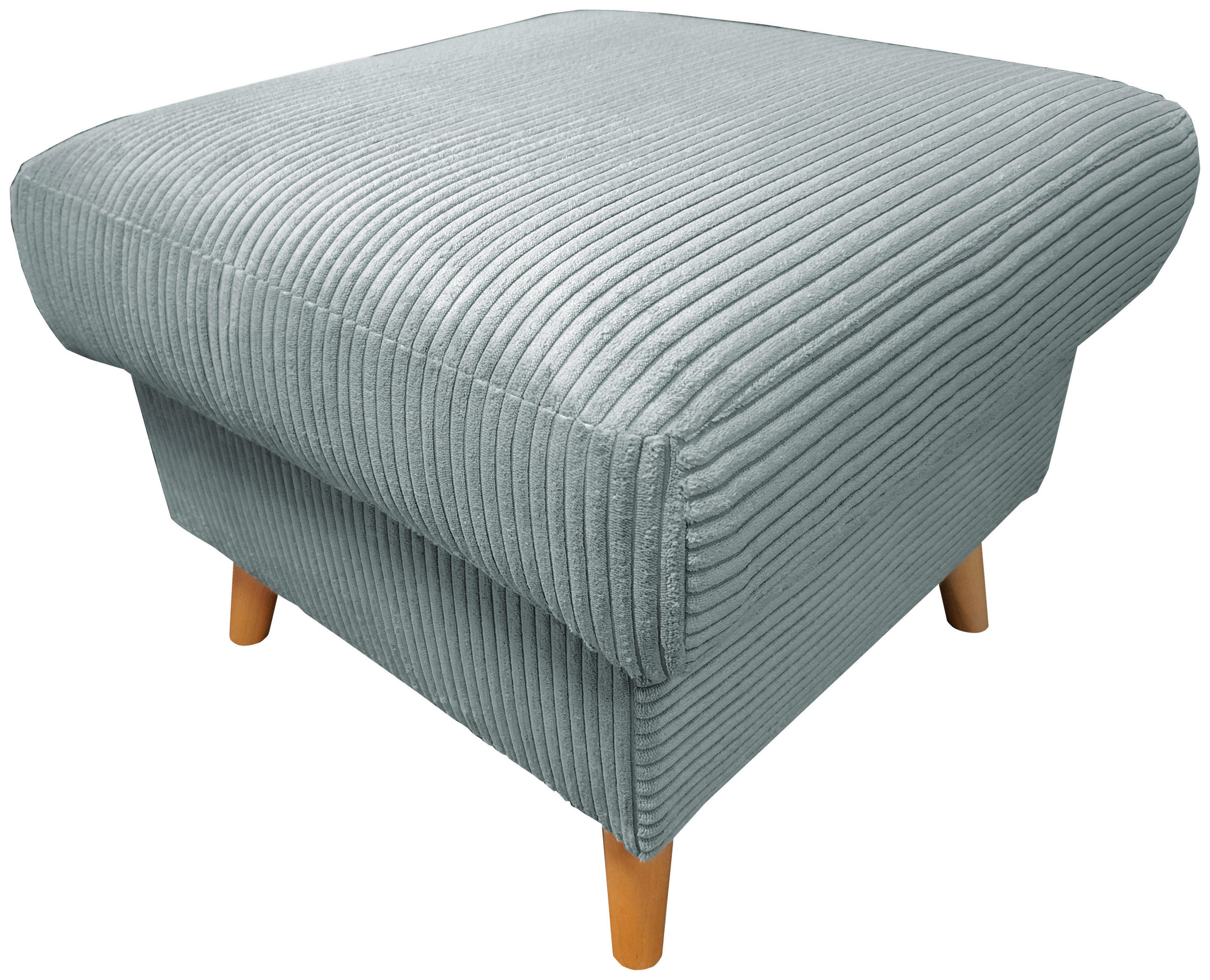 HOCKER Textil Hellblau  - Naturfarben/Hellblau, Design, Holz/Textil (61/43/61cm) - P & B