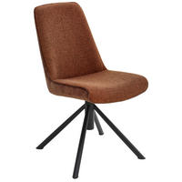 STUHL drehbar  in Eisen Flachgewebe  - Rostfarben/Schwarz, Design, Textil/Metall (49/88/64cm) - Novel