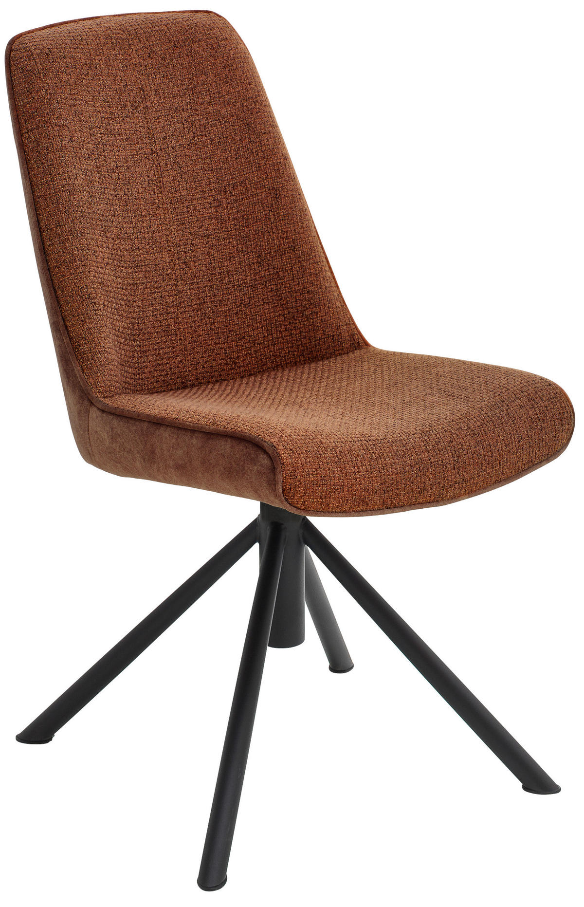 STUHL drehbar  in Eisen Flachgewebe  - Rostfarben/Schwarz, Design, Textil/Metall (49/88/64cm) - Novel