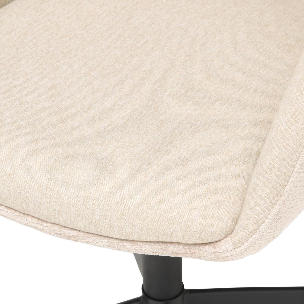 ARMLEHNSTUHL  in Eisen Chenille, Leinenoptik  - Beige/Schwarz, KONVENTIONELL, Textil/Metall (61/85/63cm) - MID.YOU