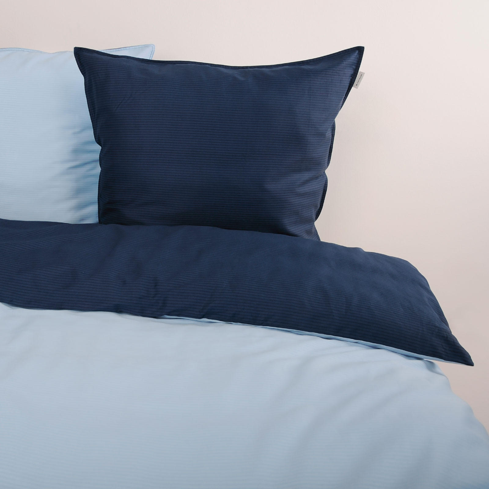 WENDEBETTWÄSCHE Satin 135/200 cm  - Dunkelblau/Hellblau, Basics, Textil (135/200cm) - Tom Tailor
