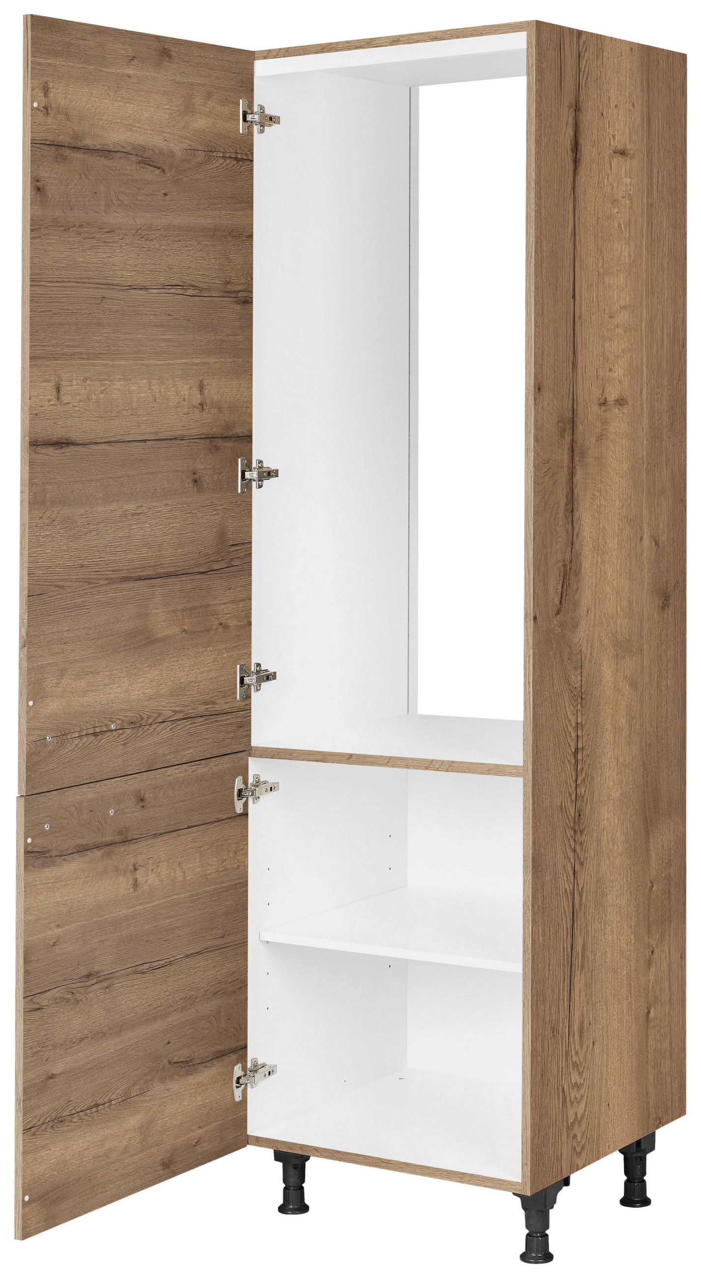 GERÄTEUMBAUSCHRANK 60/216,6/58 cm  in Eiche dunkel  - Eiche dunkel/Schwarz, MODERN, Holzwerkstoff/Metall (60/216,6/58cm) - Nobilia