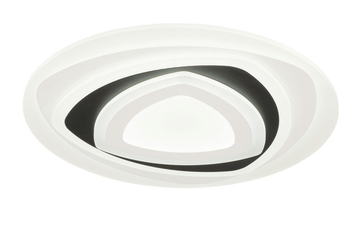 LED-DECKENLEUCHTE Walsall 50/5,5 cm   - Schwarz/Weiß, Design, Kunststoff/Metall (50/5,5cm) - Novel