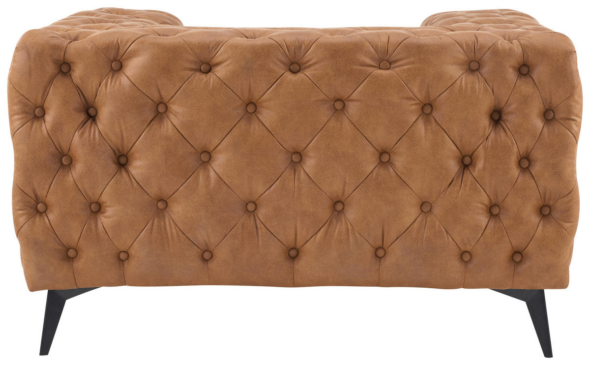 CHESTERFIELD-SESSEL - Schwarz/Braun, KONVENTIONELL, Textil/Metall (125/75/97cm) - Landscape