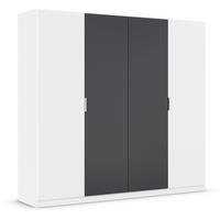 DREHTÜRENSCHRANK in Weiss, Dunkelgrau  - Weiss/Dunkelgrau, Design, Holzwerkstoff/Metall (226/210/54cm) - Boxxx
