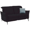 2,5-SITZER in Lederlook (vegan) Schwarz  - Schwarz/Nickelfarben, MODERN, Textil/Metall (185/89/109cm) - Livetastic