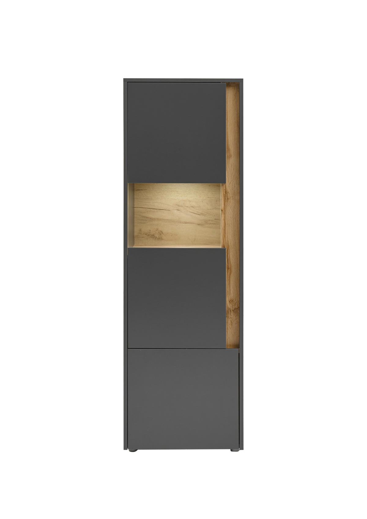 VITRINE  in Anthrazit, Eiche Wotan  - Anthrazit/Eiche Wotan, Design, Holzwerkstoff/Kunststoff (50/157/40cm) - Modante
