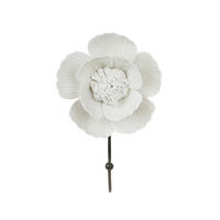 HÁČEK NA STĚNU - bílá, Basics, kov/keramika (13,5/8,5/3,3cm) - Ambia Home
