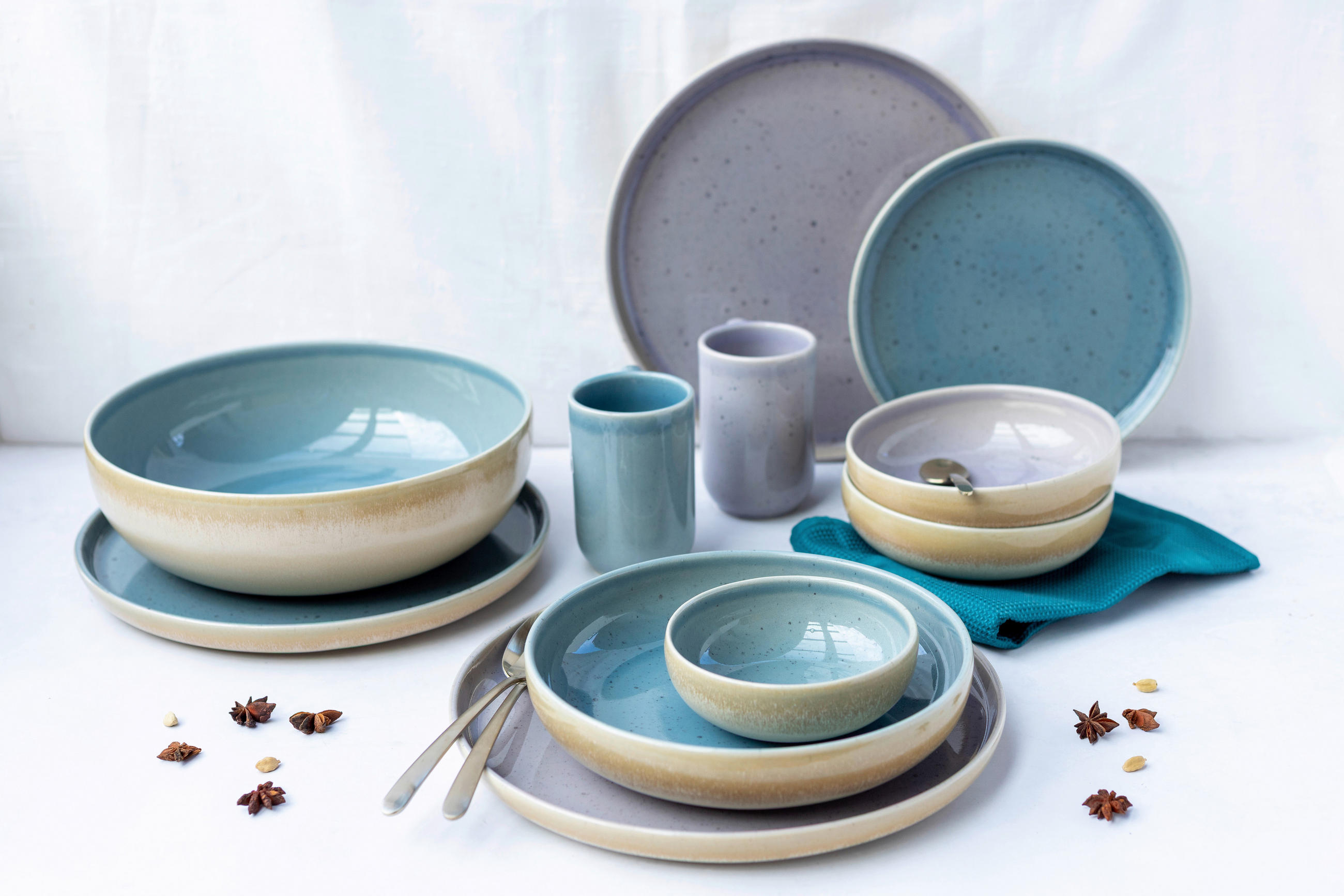 SCHÜSSELSET 5-teilig Candy   - Pastellblau, Basics, Keramik - Mäser