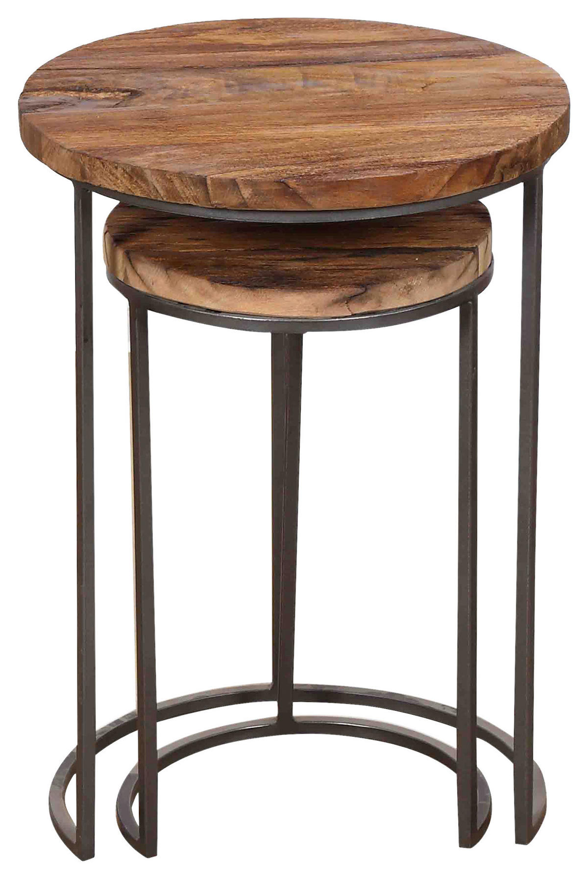 SATZTISCH in Holz, Metall 40/30x60/50 cm  - Schwarz/Naturfarben, MODERN, Holz/Metall (40/30x60/50cm) - MID.YOU