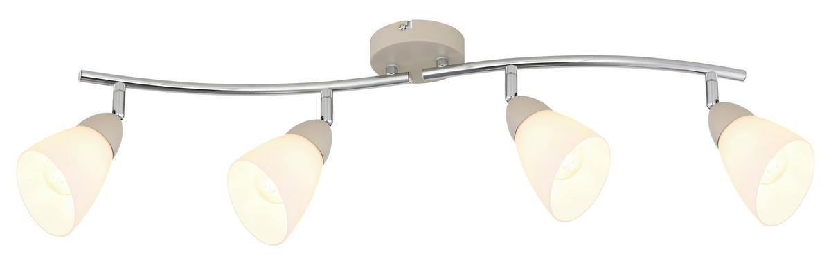 STRAHLER Paula 70/10/21 cm  - Sandfarben/Chromfarben, Design, Glas/Metall (70/10/21cm) - Globo