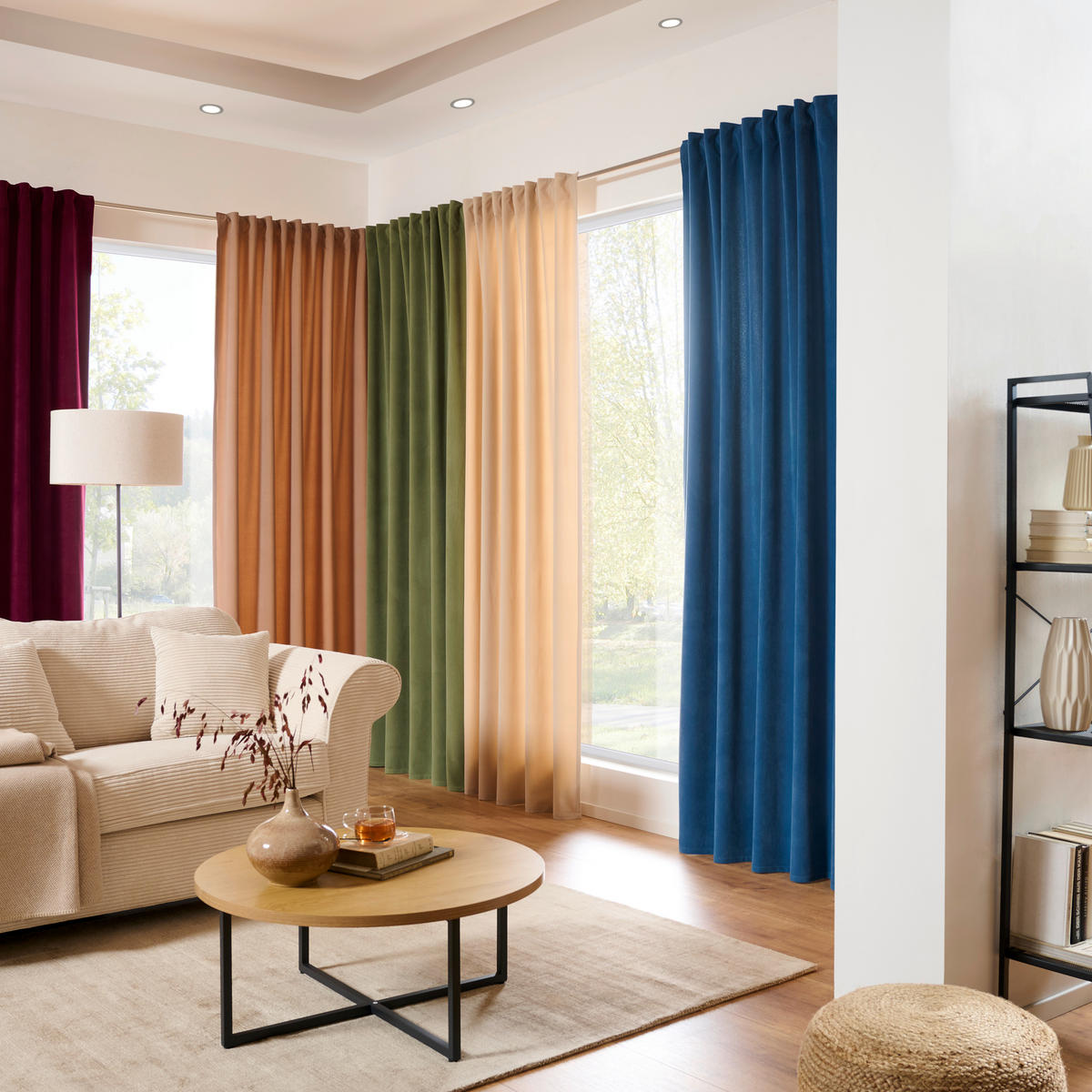 HOTOVÝ ZÁVĚS, 140/245 cm - béžová, Basics, textil (140/245cm) - Esposa