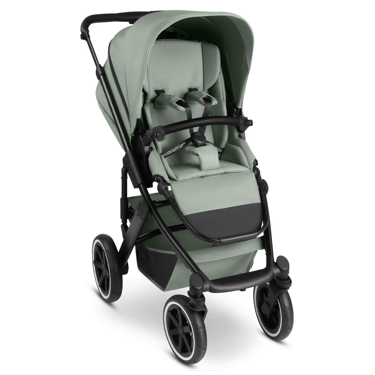 KINDERWAGENSET  Salsa 5 Air All in One Set  Pine  - Pastellgrün/Schwarz, Basics, Textil/Metall (63/118/95.5cm) - ABC Design