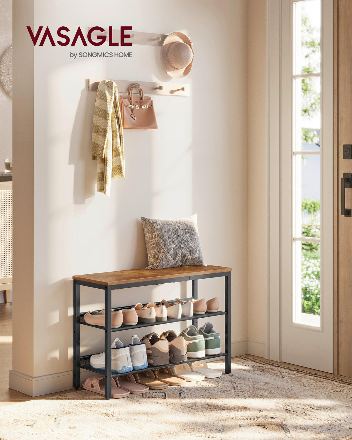 SCHUHREGAL Braun, Schwarz  - Schwarz/Braun, Trend, Holzwerkstoff/Metall (75/53/28cm) - Boxxx