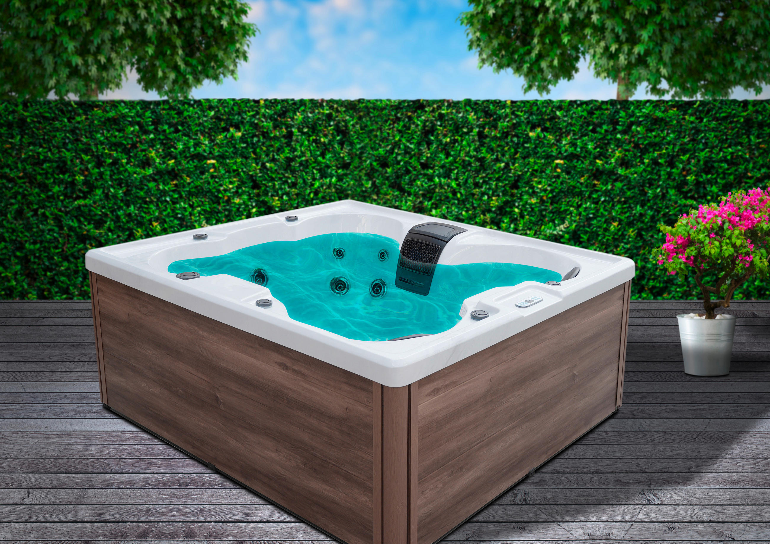 WHIRLPOOL Caorle  - Grauweiß, KONVENTIONELL, Kunststoff (210/180/82cm) - Sanotechnik