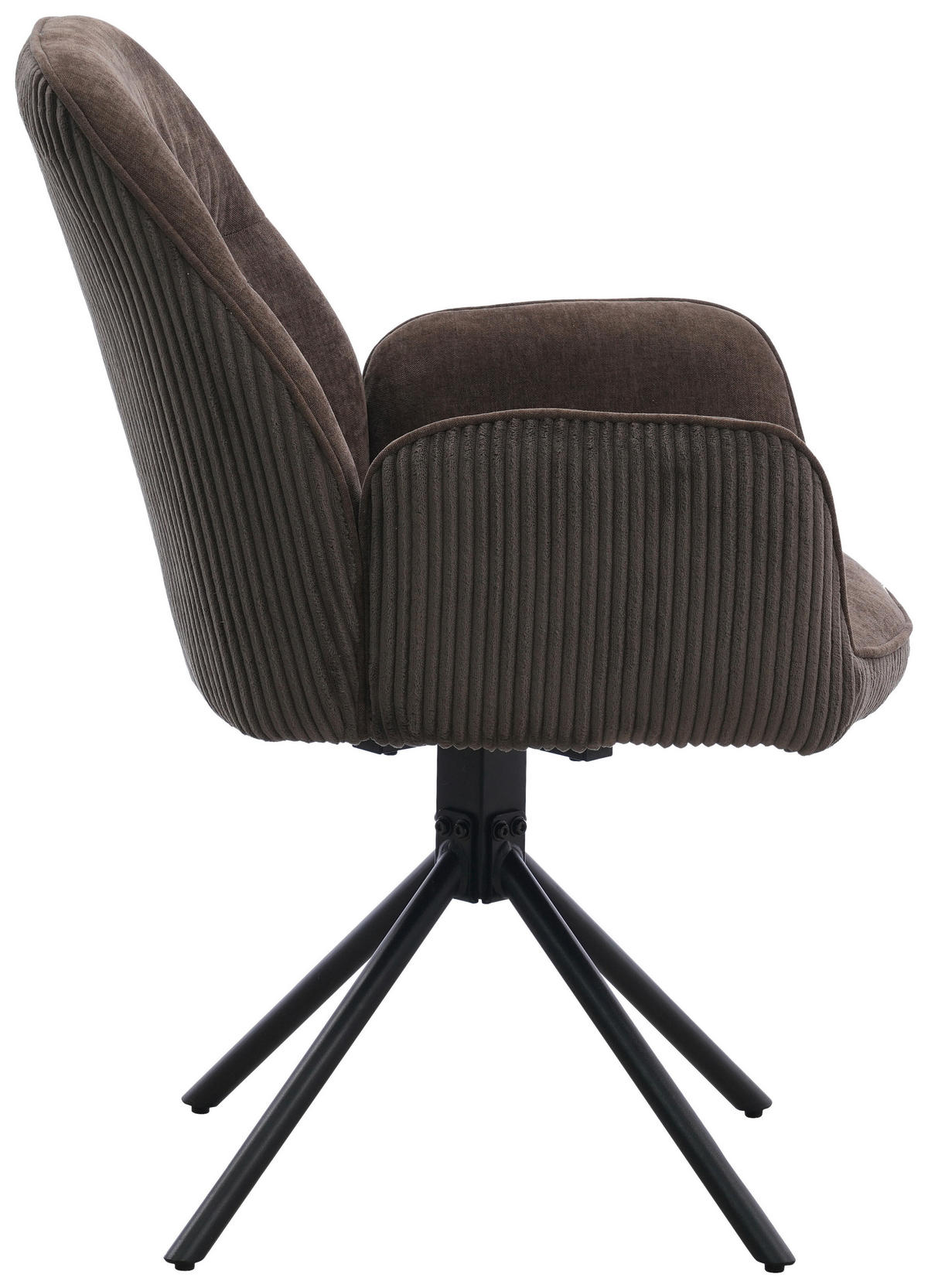 ARMLEHNSTUHL  Sitzfläche 180° drehbar Mikrofaser  Braun, Schwarz, Dunkelbraun  - Dunkelbraun/Schwarz, MODERN, Textil/Metall (60/89/65cm) - Livetastic