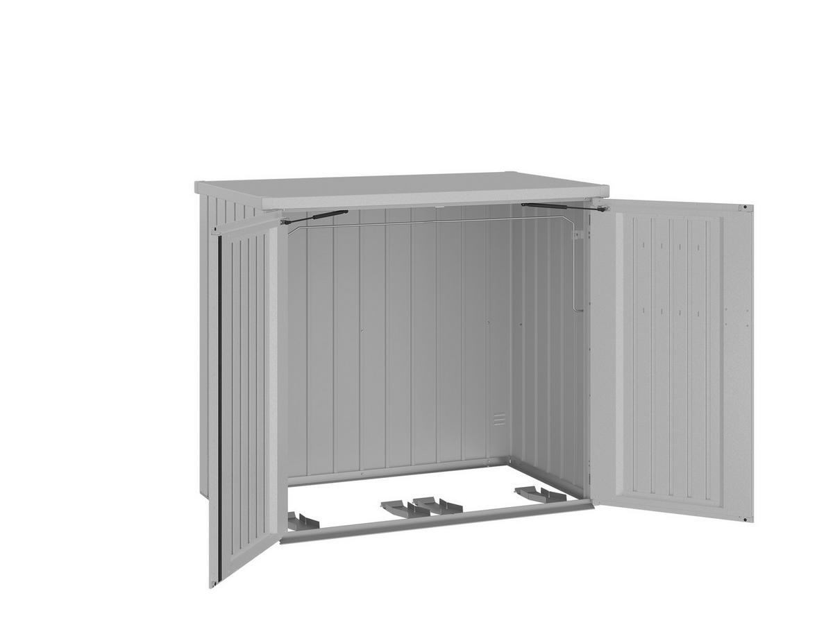 MÜLLTONNENBOX 147/129/88 cm  - Silberfarben, Basics, Metall (147/129/88cm) - Biohort