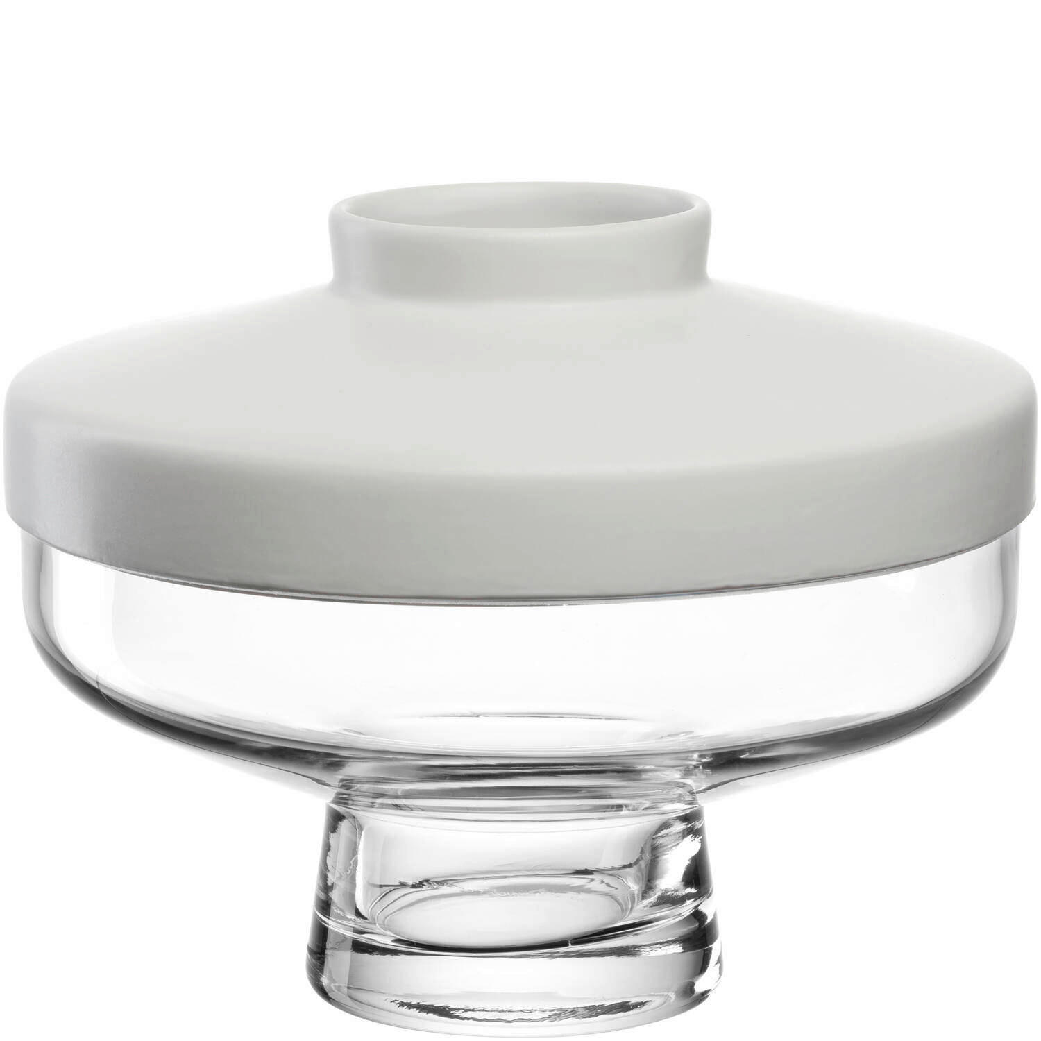 DEKOR VÁZA  - áttetsző/fehér, Basics, Üveg/kerámia (21/16,5/21cm) - Leonardo