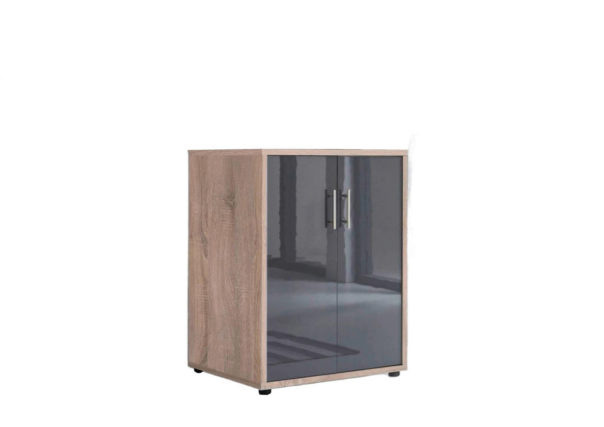 Mid.you Aktenschrank Sonoma Eiche, Anthrazit Hochglanz 54x74x50 cm