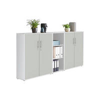 AKTENSCHRANK Weiß, Hellgrau  - Hellgrau/Weiß, MODERN, Holzwerkstoff (212,9/113,6/33cm) - MID.YOU