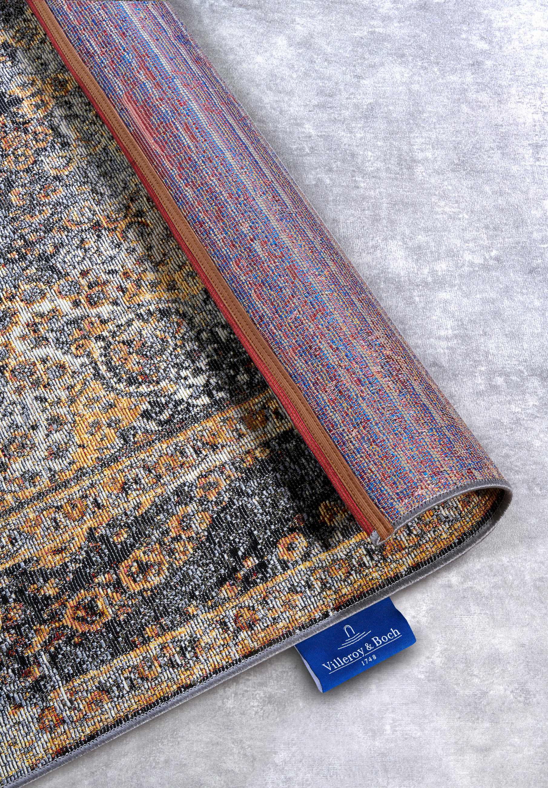 Thumbnail - Villeroy & Boch Outdoorteppich Kollektion 1767, Anthrazit, Gold, Kunststoff, orientalisch, rechteckig, 120x180 cm, Oeko-...