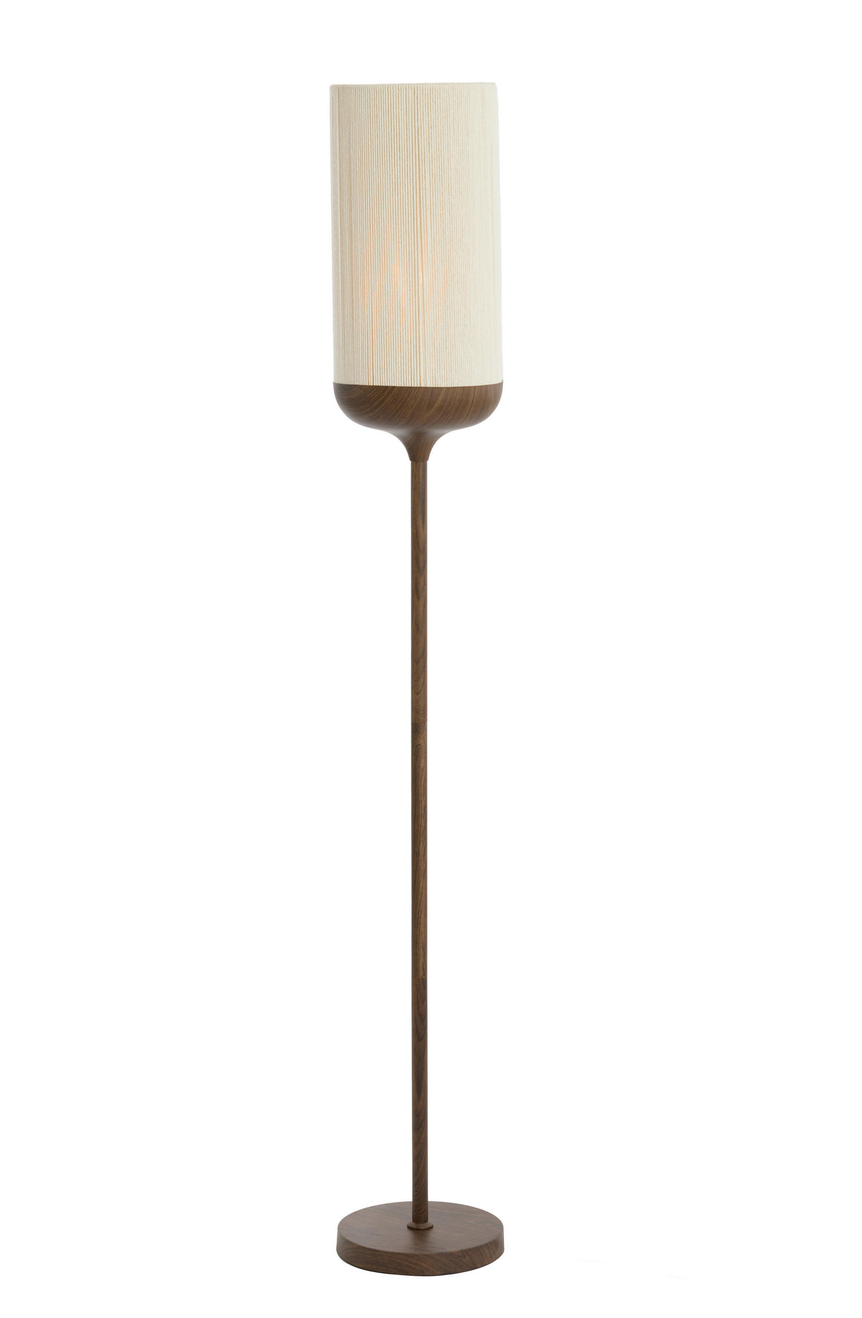 STEHLEUCHTE Dania 23/23/159 cm   - Dunkelbraun/Creme, Design, Kunststoff/Textil (23/23/159cm) - Light & Living