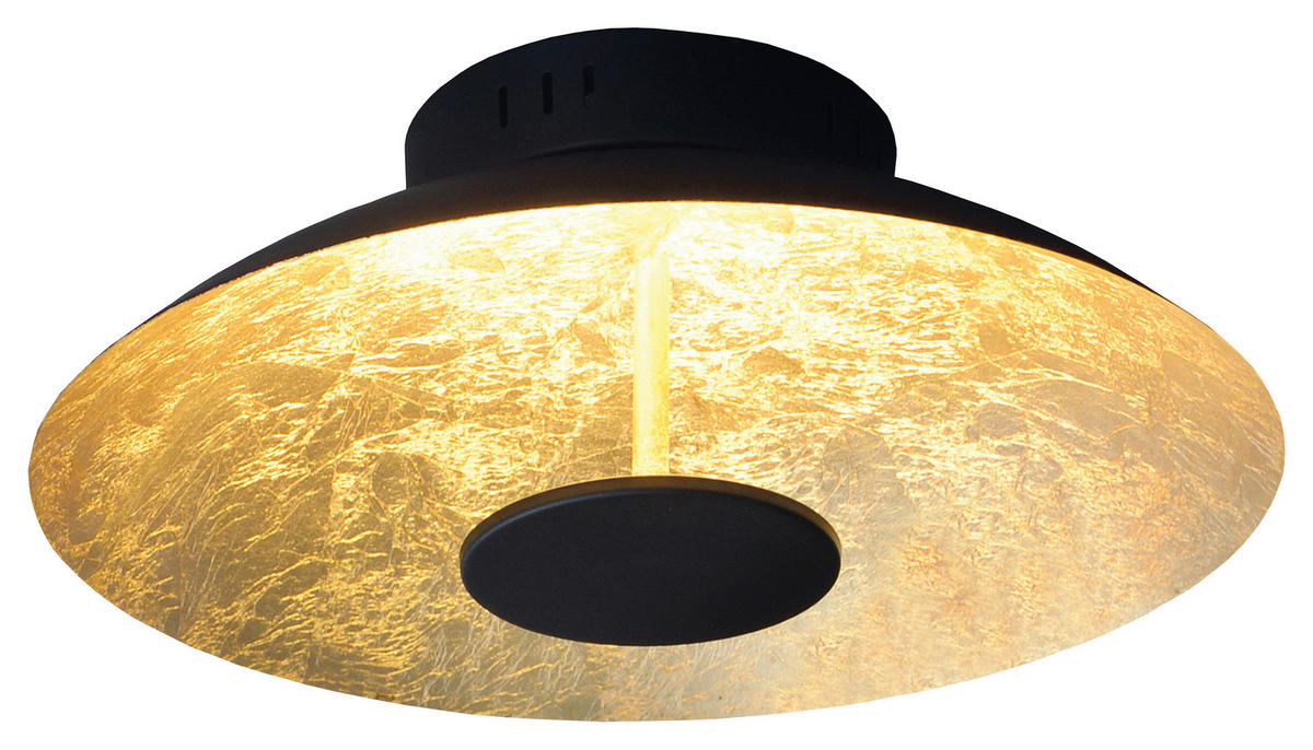 LED-DECKENLEUCHTE FIRENZE 40/14,5 cm   - Goldfarben/Schwarz, Design, Metall (40/14,5cm) - Näve