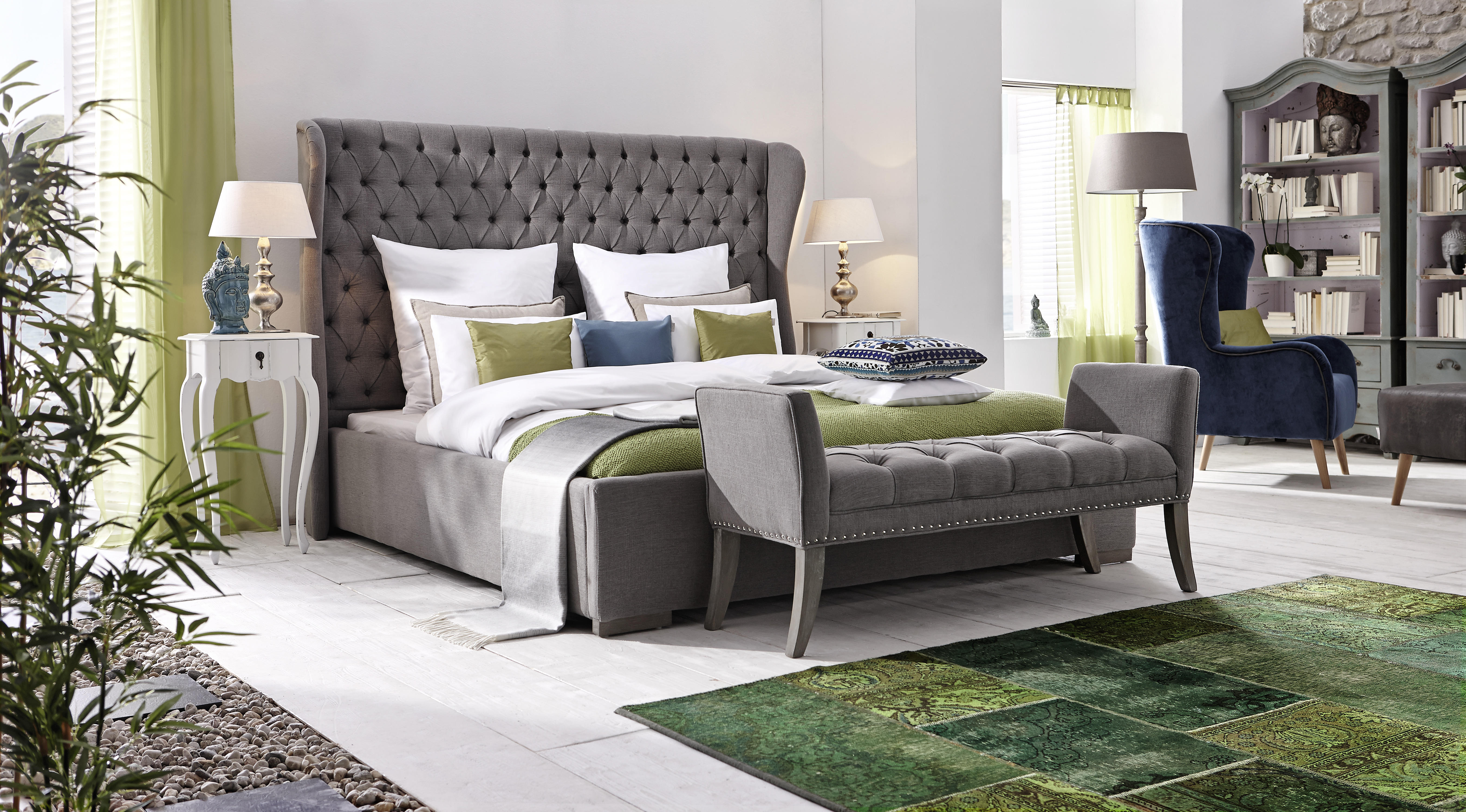 KLÄDD SÄNG 180/200 cm  i grå  - grå, Trend, textil (180/200cm) - Ambia Home