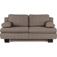 SCHLAFSOFA  mit Fußauswahl, Stoffauswahl, Schlafen auf Sitzhöhe, Rücken echt Flachgewebe Taupe  - Taupe/Wengefarben, KONVENTIONELL, Holz/Textil (203/94/100cm) - Novel