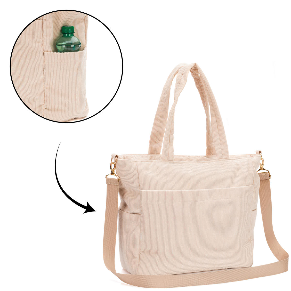 WICKELTASCHE  - Sandfarben, Basics, Kunststoff (39/15/36cm) - Jimmylee