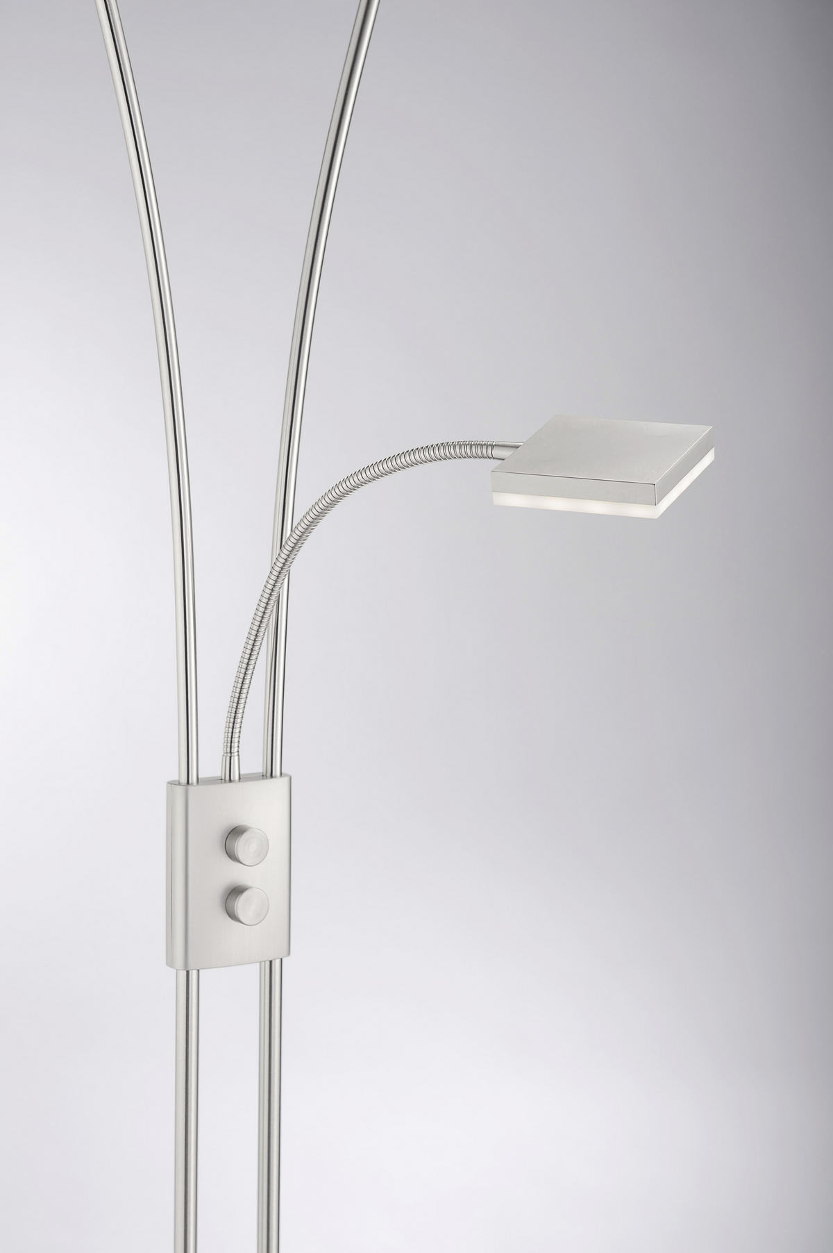 STEHLEUCHTE HELIA 57/57/197,5 cm    - Nickelfarben, Design, Metall (57/57/197,5cm)