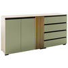 SIDEBOARD Wildeiche, Schilfgrün  187/92/45 cm  - Schilfgrün/Wildeiche, Design, Holz/Holzwerkstoff (187/92/45cm) - Moderano