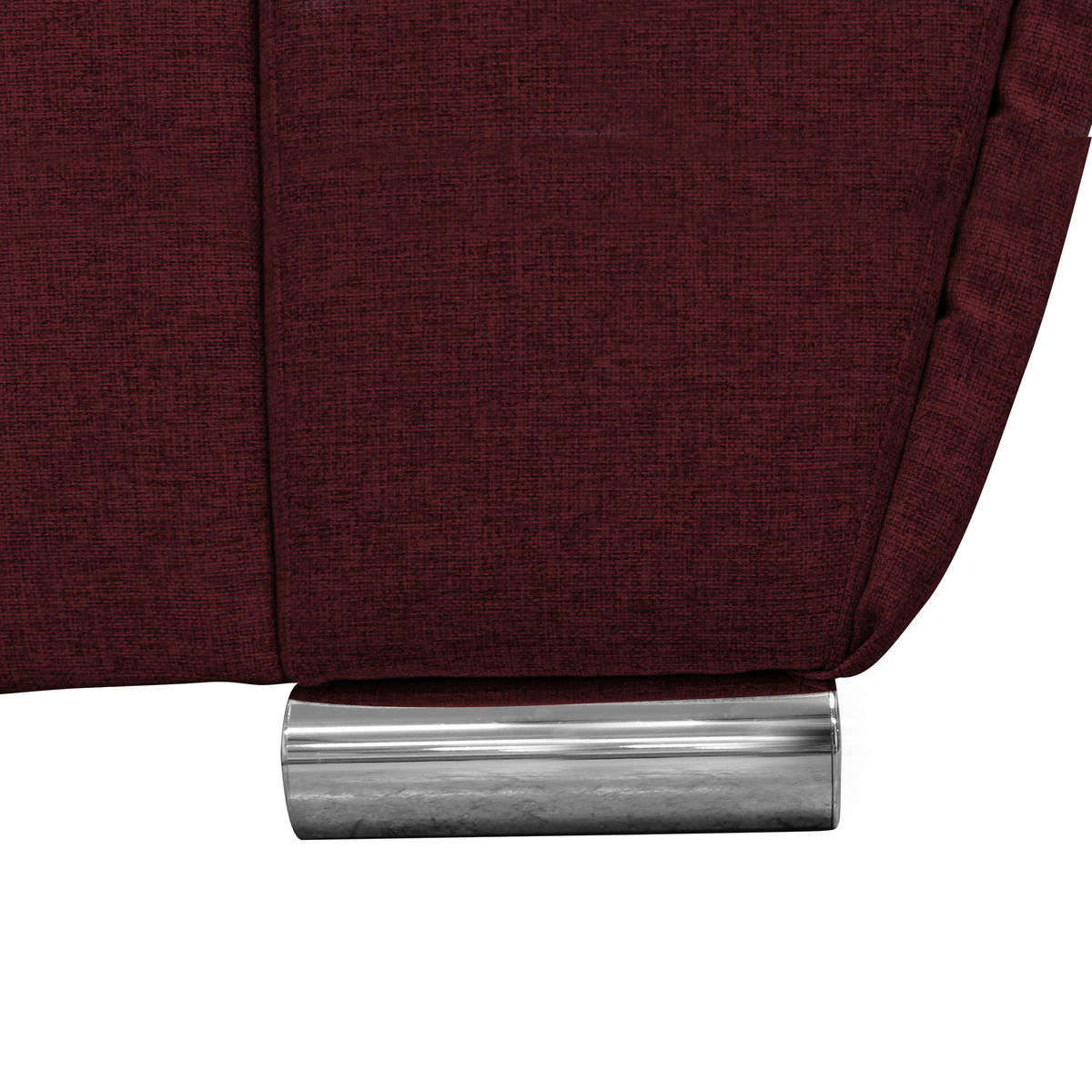 ECKSOFA Dunkelrot Flachgewebe  - Silberfarben/Dunkelrot, Design, Kunststoff/Textil (266/266cm) - Livetastic