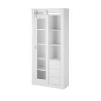 VITRINE  in Weiß, Weiß Hochglanz  - Chromfarben/Weiß Hochglanz, Design, Holzwerkstoff/Metall (93/201/38cm) - Livetastic