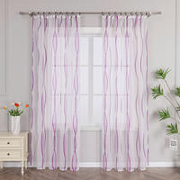 FERTIGVORHANG  transparent  140/145 cm   - Violett/Weiß, Basics, Textil (140/145cm) - Joyswahl